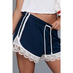 Anthropologie  Daily Practice Navy Lace Trim Athletic Shorts Size XL Photo 1