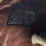 UGG  Australia Vivica Brown Leather Clogs Mules Chunky Wood Sole Woven Size 8 Photo 2