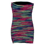 Bebe T8 Y2K VTG  Strapless Bodycon Mini Dress Rainbow Stripe Knit Crochet Photo 6