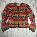 Maggy London Vintage Blouses Art to Wear Multicolor Silk Blazer Blouse Top sz 4 Photo 3