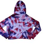 Zoe Jordan Cashmere Wool Blend Cropped Tie Dyed Hoodie XS Purple Pink Photo 4