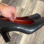 Rockport black red leather block heels square toe comfort dress shoes size 10 Photo 2