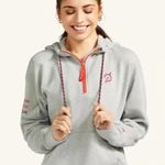Peloton  Women’s Gray 1/2 Zip TWGF Relaxed Fit Long Sleeve Pullover Hoodie Size M Photo 0