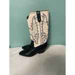 Indigo Rein Indigo Rd Sz 6.5 Black White Faux Leather‎ Cowboy Boots Photo 2