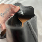 ZARA Black Snakeskin Faux Leather Loafers Size 36 Gold Buckle Photo 7