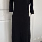 Guess Collection Hooded Elbow Length Sleeve Knit Sweater Midi Dress Black Size S Photo 1