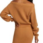 Self Portrait Diamanté Embellished Knit Tan Wool And Cotton Mix Cardigan Brown Size XL Photo 1