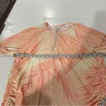 Calia Coral Orange‎ Print Short Sleeve Quarter Zip Rashguard Size 2X Orange Photo 6