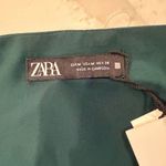 ZARA NWT Satin Lace Asymmetrical Midi Slip Dress Womens Medium EmeraldGreen Sexy Photo 4