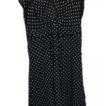 Eshakti  Black and White Polka Dot Faux Wrap Maxi Dress Size 24W Photo 0