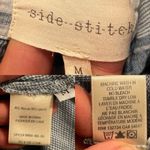 Side Stitch Womens Shirt Tunic Blue Plaid Sleeveless Button Up Medium Photo 7