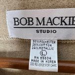 Bob Mackie  VINTAGE gold metallic sparkle long sleeve pull over top size large Photo 5