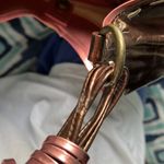 BCBGirls BCBGIRL Brown and Pink Metallic Purse with Flowers Photo 6