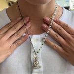 Two toned dainty buddha necklace Black Photo 3