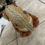 CEM NWT Beaded Evening Bag Purse Taupe Gold Floral Embellished Clutch UNIQUE Tan Photo 4