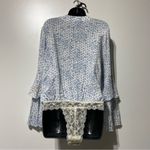 Free People Intimately  Ditsy Floral Blue White Bodysuit Size Small Photo 6