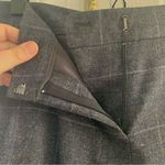 Classiques Entier  Slate Navy Grey Wool Wide Leg Pants with Lavender Plaid Photo 3