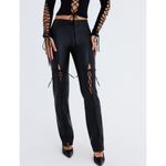 Mistress Rocks  Faux Leather Pants Lace Up Size XS Black Photo 6