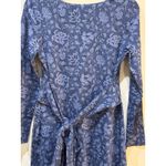Pact Women Fit & Flare Tie Wrap Dress Batik Vine French Navy Floral Size Medium Photo 6