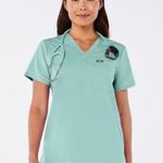 FIGS  Catarina One Pocket Scrub Top Seaglass Photo 0