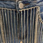 Hot & Delicious Rhinestone Fringe Jeans Y2K Inspired Distressed Womens Small NWT Photo 2
