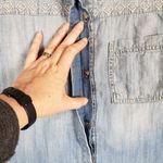 Urban Outfitters Staring At Stars  Chambray Denim Embroidered Top Women's Small Photo 5