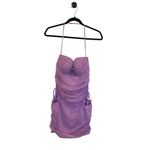 Oh Polly Lettie Embellished Strap Cut Out Mini Dress in Purple Photo 3