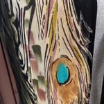 Adore Peacock Feather Print Sleeveless Cardigan Black Photo 3