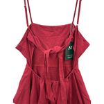 Halara  Women's Tie Back Tiered Ruffle Flowy Slip Mini Casual Linen Feel Dress S Photo 3