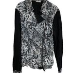 Alberto Makali Albert Makali Mixed Media Animal Print Moto Jacket Medium Photo 0