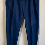 ONIA  large navy linen cotton stretchy pants Photo 0
