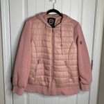 1 Madison  insulated hybrid puffer hooded‎ full zip jacket size XL pink rose Photo 0
