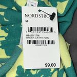 Halogen  x Atlantic Pacific Short Sleeve‎ Smocked Shirt Dress Green Floral Size M Photo 4