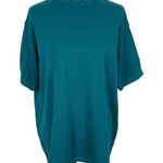 ASOS Design Unisex Teal Crewneck Oversized T Shirt Cotton Casual Retro Small Photo 0