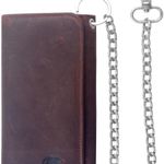 Motorcycle Chain Wallet for Men – 100% Natural Genuine Leather, Long Trifold RFID Blocking, Credit Card Money Organizer - Men’s Trucker Biker Metal Chain Wallets Photo 0