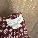 Garnet Hill Maroon Printed Tie Waist Gauze Cotton Shorts Size 12 Photo 2