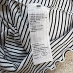 Hollister Black White Stripe Embroidered Butterfly Long Sleeve Crop Top Size L Photo 4