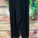 Anthropologie Soncy High Waist Pants with Tie Hem Black Satin Joggers Women's Size 1 (14/16) Photo 8