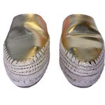 Sam Edelman  GOLD LEATHER "AUSTIN" ESPADRILLE SLIDE MULES (7M) Photo 4