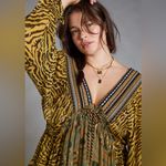 Anthropologie Boho Western Embroidered V-Neck Blouse Conditions Apply  Size S Photo 3