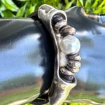 Uno de 50 Desertica silver plated faux pearl brown leather bracelet Photo 3