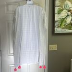 Aerie  White Striped Oversized Drawstring Beach/Pool V-Neck Coverup w/ Slits-XS-S Photo 6