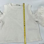 ZARA Large Top Cream Knit Puffy Tulle Cloud Sleeves Girlcore Romantic Softgirl Photo 8