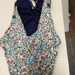 Floral Small strappy back one piece suit womens Blue Photo 1