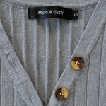 Merokeety Sleeveless Knit Tank Top V-Neck Blouse Size Small Grey/Blue NWOT Photo 2