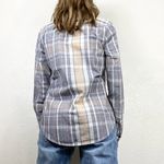 Roxy  Grey & Yellow Plaid Button Up Shirt Photo 1