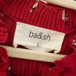 Ba&sh Designer Cuny Ruffled Smock-Neck Blouse Red Floral Sz 0 Photo 4