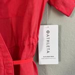 Athleta NWT 100% Linen Playa Wrap Dress in Passionfruit Coral, Pockets, … Photo 11