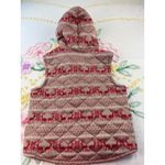 Free People  Quilted Reindeer Fair Isle Hooded Vest Women's Size S Photo 1