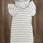 Chaser  Jersey Swim Dress Pacific blue and white Stripe size Small Flutter Sleeve Photo 0